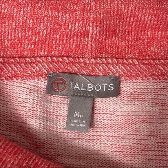 T By Talbots Heathered Red Funnel Neck Pullover Sweatshirt Women's Size Mp - Picture 6 of 13